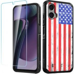 Motorola Moto G Stylus 5G 2024 Tough Strong MetKase Hybrid (Magnet Mount Friendly) + Tempered Gl