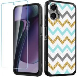 Motorola Moto G Stylus 5G 2024 Tough Strong MetKase Hybrid (Magnet Mount Friendly) + Tempered Gl