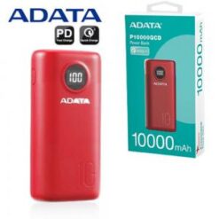 ADATA P10000QCD Power Bank, 10000mAh USB-C Input Port, Meets PSE Technical Standards, Qualcomm QC 3.