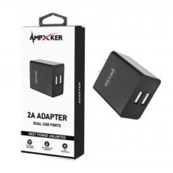 Dual USB Port - Adapter - 2 AMP - Black  (item#14)