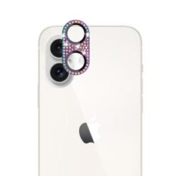 For iPhone 16 Plus 6.7 inch Diamond Bling Camera Lens Full Tempered Glass - Mixed Color