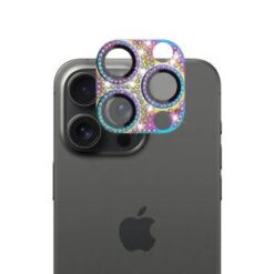 iPhone 16 Pro 6.3 inch Diamond Bling Camera Lens Full Tempered Glass - Mixed Color