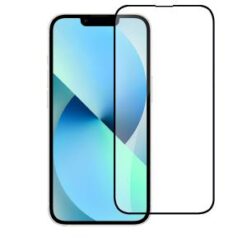 For iPhone 15 Plus Bulk White Paper Card Package Black edged Tempered Glass (Black)