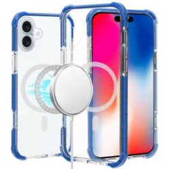 iPhone 16 6.1 inch Acrylic [Magnetic Circle] Tough 2.5mm Transparent ShockProof Hybrid - Red