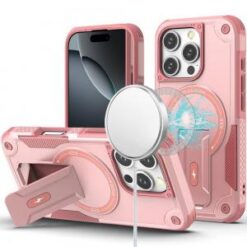 iPhone 16 Pro Max 6.9 inch Sturdy Bracket Kickstand Magnetic Hybrid - Pink