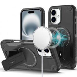 iPhone 16 6.1 inch Sturdy Bracket Kickstand Magnetic Hybrid - Grey