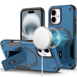 iPhone 16 6.1 inch Sturdy Bracket Kickstand Magnetic Hybrid - Midnight Green