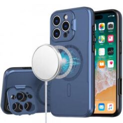iPhone 16 Pro Max 6.9 inch Magnetic Ring Circle Camera Cap KickStand Hybrid UV Paint Matte Finis
