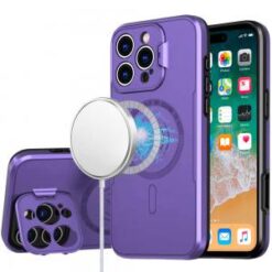 iPhone 16 Pro Max 6.9 inch Magnetic Ring Circle Camera Cap KickStand Hybrid UV Paint Matte Finis