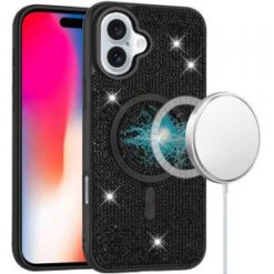 iPhone 16 6.1 inch Diamond [Magnetic Circle] with CD Pattern Hybrid - Purple
