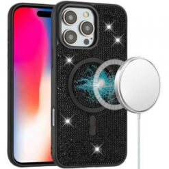 iPhone 16 Pro 6.3 inch Diamond [Magnetic Circle] with CD Pattern Hybrid - Black