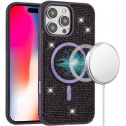 iPhone 16 Pro 6.3 inch Diamond [Magnetic Circle] with CD Pattern Hybrid - Purple