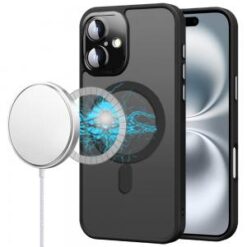 For iPhone 16 Plus 6.7 inch Complete Protection HQ Hybrid with Metal Tempered Camera Glass - Black