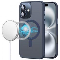 For iPhone 16 Plus 6.7 inch Complete Protection HQ Hybrid with Metal Tempered Camera Glass - Blue