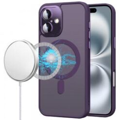 For iPhone 16 Plus 6.7 inch Complete Protection HQ Hybrid with Metal Tempered Camera Glass - Purple