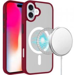 iPhone 16 6.1 inch Dotted Edged Line Transparent HQ Magnetic Ring Stand Hybrid - Clear