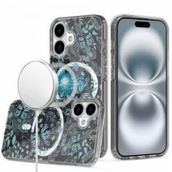iPhone 16 6.1 inch Matching Clear Transparent Circle Design Case Cover - Black