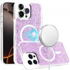 iPhone 16 Pro Max 6.9 inch Epoxy Glitter [Magnetic Circle] ShockProof Hybrid 2.5mm Thick - Light