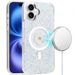 iPhone 16 6.1 inch Greatest Clear Acrylic Thick Metal Button Hybrid - Black