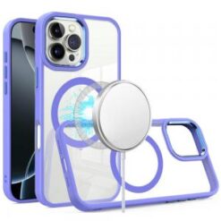 iPhone 16 Pro Max 6.9 inch Greatest Clear Acrylic Thick Metal Button Hybrid - Light Purple