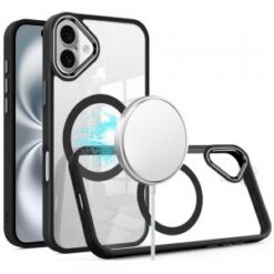iPhone 16 6.1 inch Greatest Clear Acrylic Thick Metal Button Hybrid - Light Purple