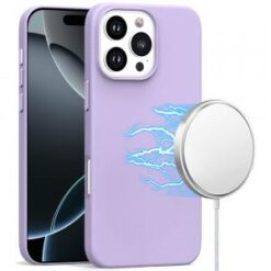 iPhone 16 Pro Max 6.9 inch PU Leather with inner [Magnetic Circle] Colored Metal Buttons - Light