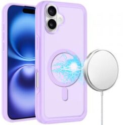 For iPhone 16 Plus 6.7 inch Glossy Oil Premium Hybrid Case Cover - Purple