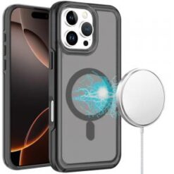 iPhone 16 Pro 6.3 inch Glossy Oil Premium Hybrid Case Cover - Black