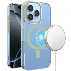 iPhone 16 Pro Max 6.9 inch Matching Clear Transparent Circle Design Case Cover - Light Green