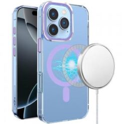 iPhone 16 Pro Max 6.9 inch Matching Clear Transparent Circle Design Case Cover - Purple