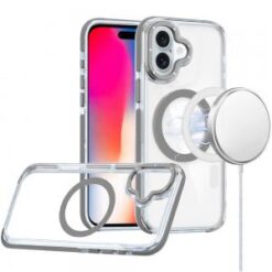 iPhone 16 6.1 inch Matching Color Frame Strong Magnetic Ring Circle Transparent HQ Thick Hybrid