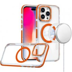 iPhone 16 Pro 6.3 inch Matching Color Frame Strong Magnetic Ring Circle Transparent HQ Thick Hyb