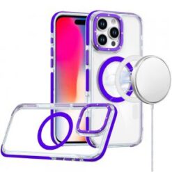 iPhone 16 Pro 6.3 inch Matching Color Frame Strong Magnetic Ring Circle Transparent HQ Thick Hyb