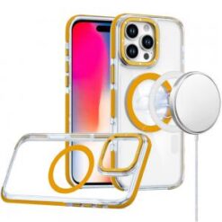 iPhone 16 Pro 6.3 inch Matching Color Frame Strong Magnetic Ring Circle Transparent HQ Thick Hyb