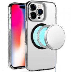 iPhone 16 Pro 6.3 inch PURE Transparent [Magnetic Circle] High Quality Ultra Thick Hybrid - Blac