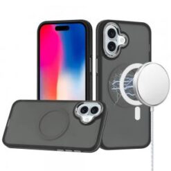 iPhone 16 6.1 inch Royal Magnetic Ring Skin-Touch HQ Metal Buttons/Camera Lip Hybrid - Purple