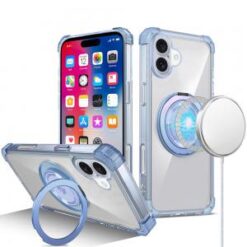 iPhone 16 6.1 inch Shield Magnetic Ring Transparent HQ 360 Degree Rotational Shockproof Case Cov