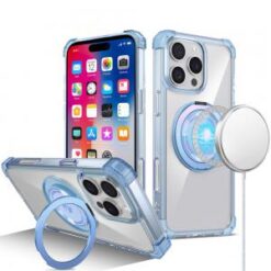 iPhone 16 Pro 6.3 inch Shield Magnetic Ring Transparent HQ 360 Degree Rotational Shockproof Case