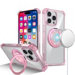 iPhone 16 Pro 6.3 inch Shield Magnetic Ring Transparent HQ 360 Degree Rotational Shockproof Case