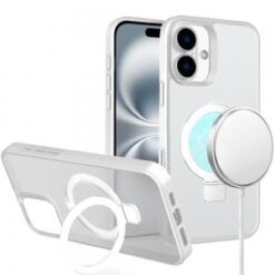iPhone 16 6.1 inch Skin Touch Feel HQ [Magnetic Circle] Kickstand Hybrid - Black