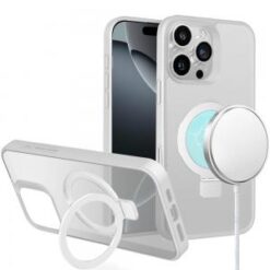 iPhone 16 Pro 6.3 inch Skin Touch Feel HQ [Magnetic Circle] Kickstand Hybrid - Matte Clear