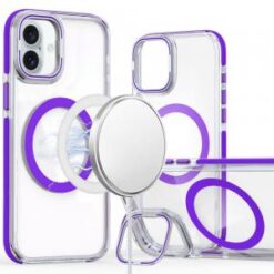 For iPhone 16 Plus 6.7 inch MagSonic Camera Bracket Stand Magnetic Ring Circle Hybrid - Purple