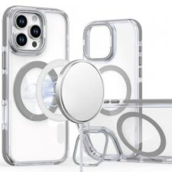 iPhone 16 Pro 6.3 inch MagSonic Camera Bracket Stand Magnetic Ring Circle Hybrid - Grey