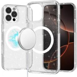 iPhone 16 Pro Max 6.9 inch Glitter Ultra [Magnetic Circle] Thick 3mm Transparent Hybrid - Clear