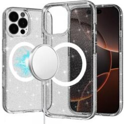 iPhone 16 Pro Max 6.9 inch Glitter Ultra [Magnetic Circle] Thick 3mm Transparent Hybrid - Smoke