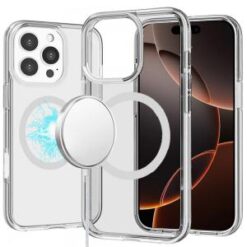 iPhone 16 Pro Max 6.9 inch Sturdy Ultra [Magnetic Circle] Thick 3mm Transparent Hybrid - Clear