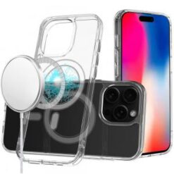 iPhone 16 Pro 6.3 inch Thick Transparent [Magnetic Circle] Shockproof Hybrid - Clear