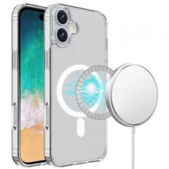 For iPhone 16 Plus 6.7 inch TRUE Transparent [Magnetic Circle] Shockproof Hybrid - Clear