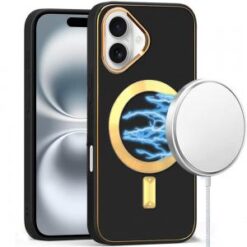 For iPhone 16 Plus 6.7 inch Ultimate Quality PU Leather Hybrid Case Cover - Black