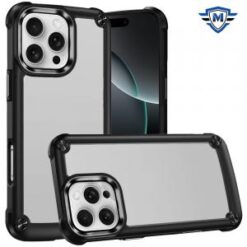 iPhone 16 Pro Max 6.9 inch METKASE Ultimate CaseX Transparent Hybrid Case with Metal Buttons And